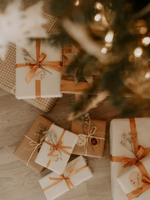 Tischkarte Anhänger Weihnachten personalisiert aus Holz mit Sternen - Image 5