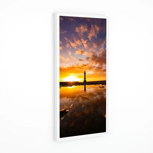 Glasbild mit Beleuchtung – Leuchtturm 120x60cm - Image 2