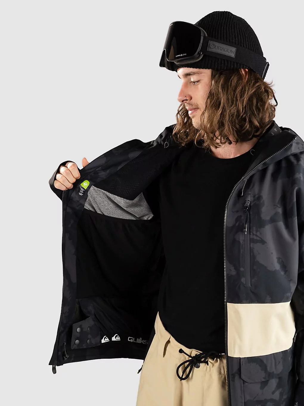 Quiksilver S Carlson Stretch Quest Jacke tie dye true black – Bild 3